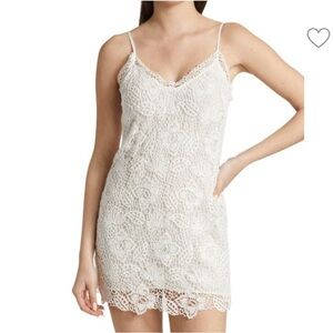 Aleah Crochet V Neck Mini Dress